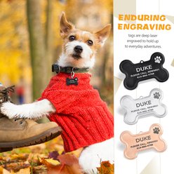 Leash King Custom Personalized Deep Laser Dual-Side Engraved Star Shaped Dog ID Tag with Split Ring, Small/Medium: 1 1/4 x 1 1/4-in slide 2 of 6