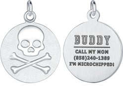 Leash King Custom Personalized Engraved Dog ID Tag, Small/Medium: 1-in, Crossbone