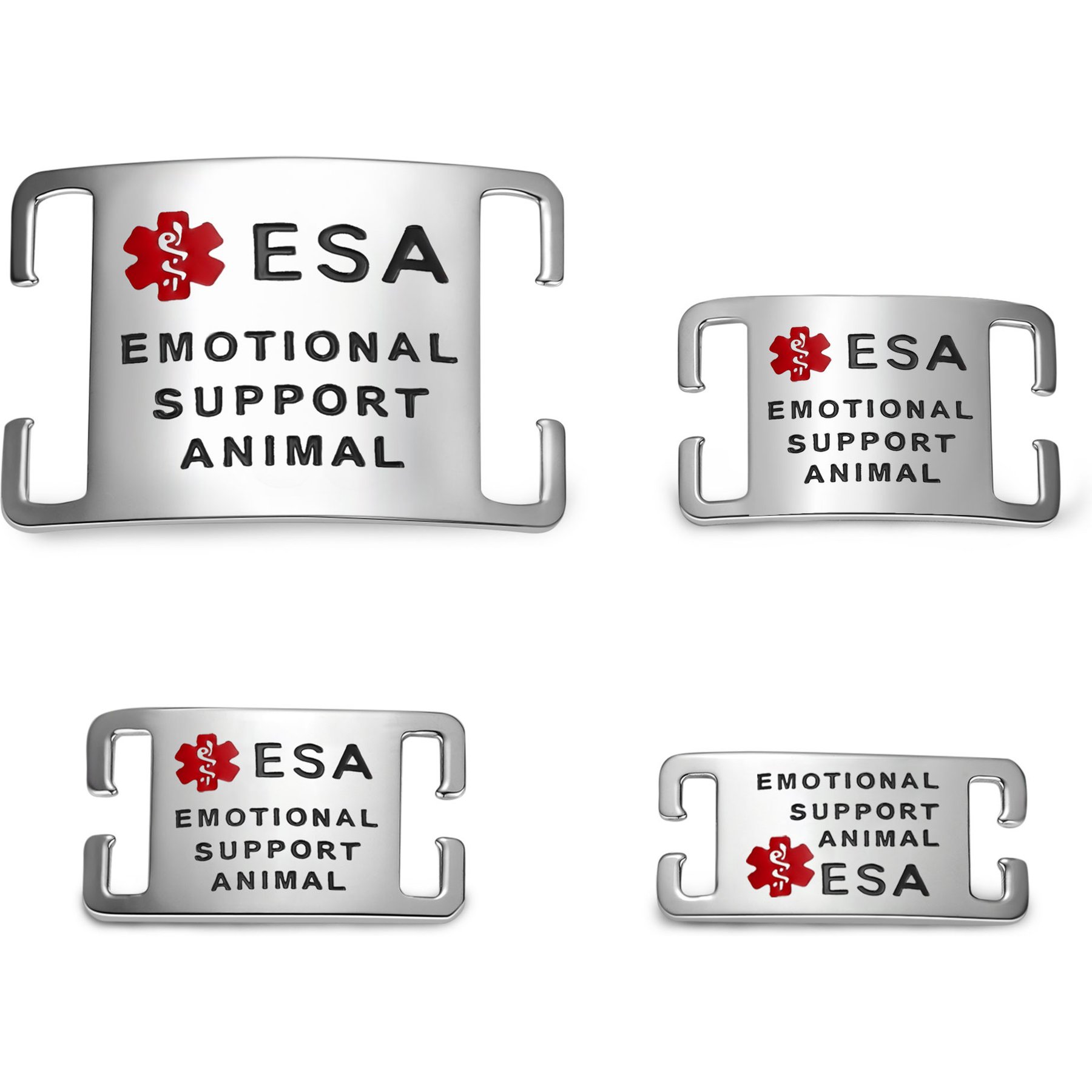 Leash King ESA Slide-On ID Badge PVD Gold Surgical Steel Dog Tag fits 1-in Collar, Large