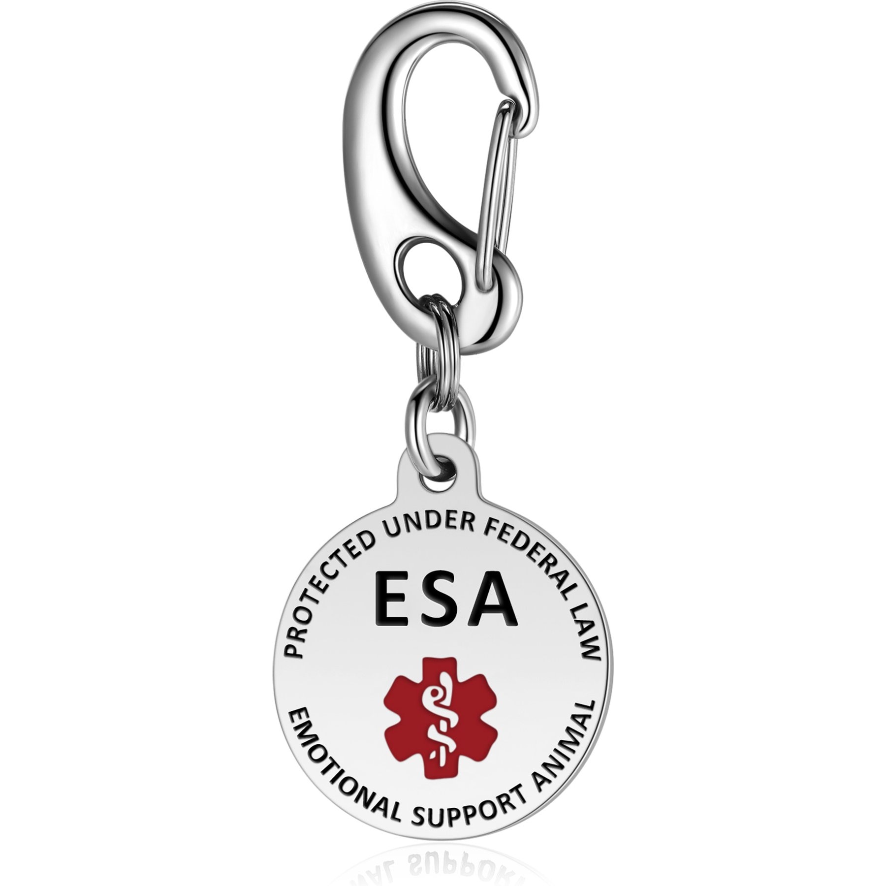 Leash King Professional Emotional Support 1.25-in Polished Double-Sided Dog ID with Red Medical Alert Symbol & Federal Law Text, X-Small
