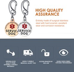 Leash King Professional Service 1.25-in Polished Dog ID Tag with Red Medical Alert Symbol & Federal Law Text, X-Small slide 2 of 6