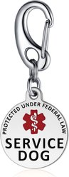 Leash King Professional Service 1.25-in Polished Dog ID Tag with Red Medical Alert Symbol & Federal Law Text, X-Small slide 1 of 6