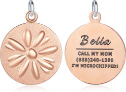 Leash King Custom Personalized Engraved Dog ID Tag, Small/Medium: 1-in, PVD Rose Gold/Flower slide 1 of 6