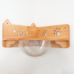 PETOMG Corner Mount Cat Wall Shelf, Wood Color, Medium slide 2 of 7