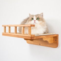 PETOMG Perch Cat Wall Shelf, Wood Color, Medium