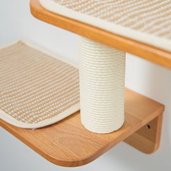 PETOMG Steps & Scratching Post Cat Wall Shelf, Wood Color, Medium slide 2 of 9