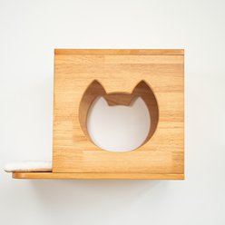 PETOMG Wall Mounted House Cat Wall Shelf, Wood Color, Medium slide 2 of 7