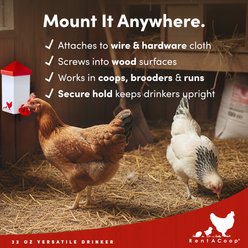 RentACoop Poultry Waterer with 2 Versatile Nipples, 32-oz slide 2 of 9