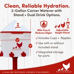 RentACoop Anti-Roost Corner Placed Chicken Waterer, 2-gal slide 2 of 9
