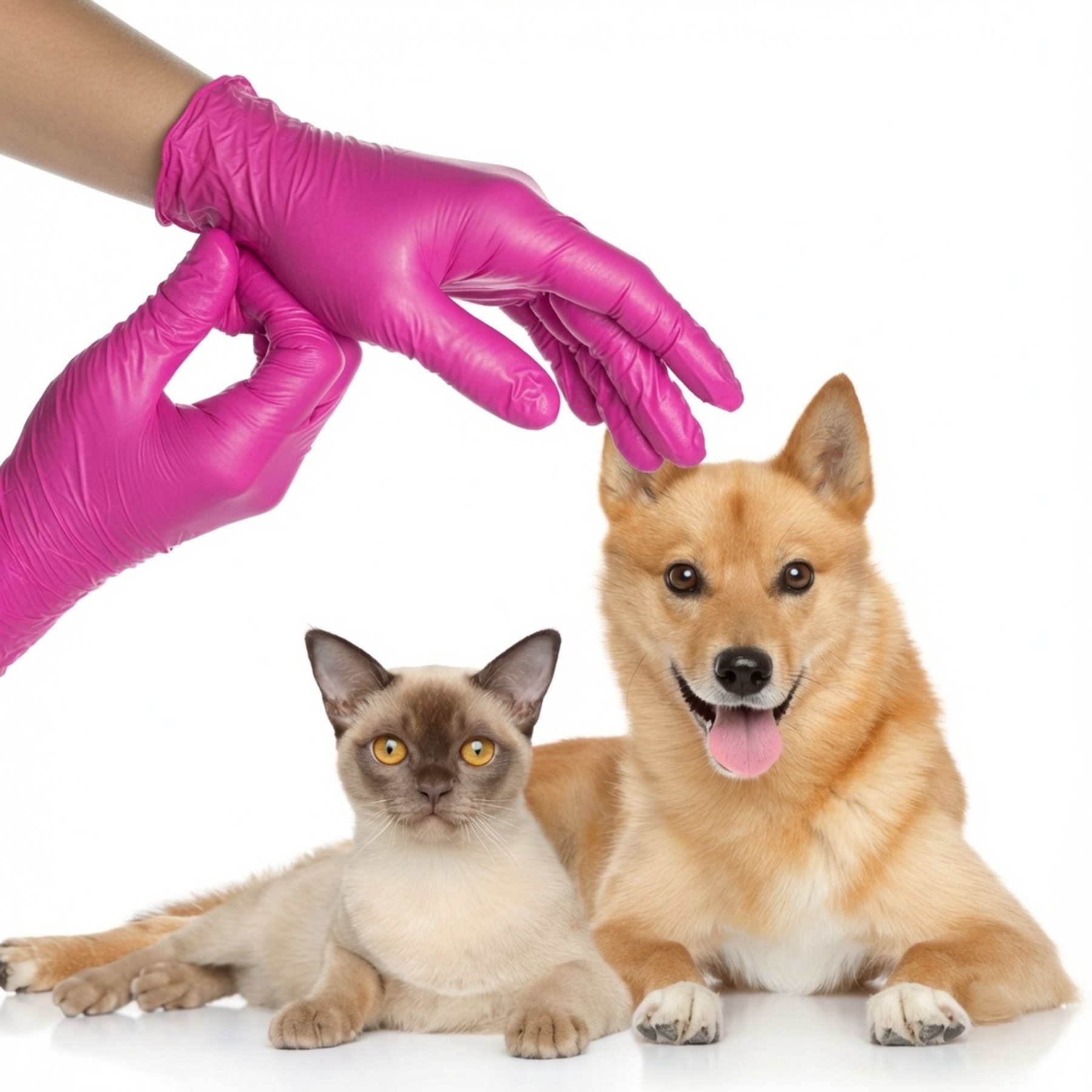 FifthPulse Nitrile Exam Latex & Powder Free Gloves Fuchsia Dog Wound Care, 200 count, X-Large
