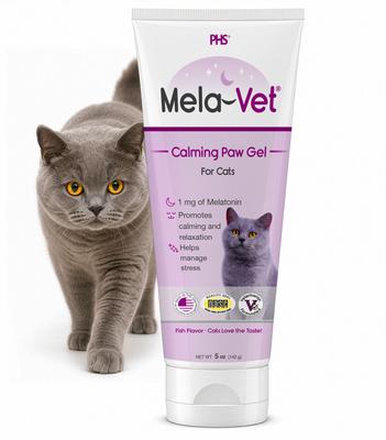 MELA-VET Paw Gel with Melatonin Calming Supplement for Cats, 5-oz