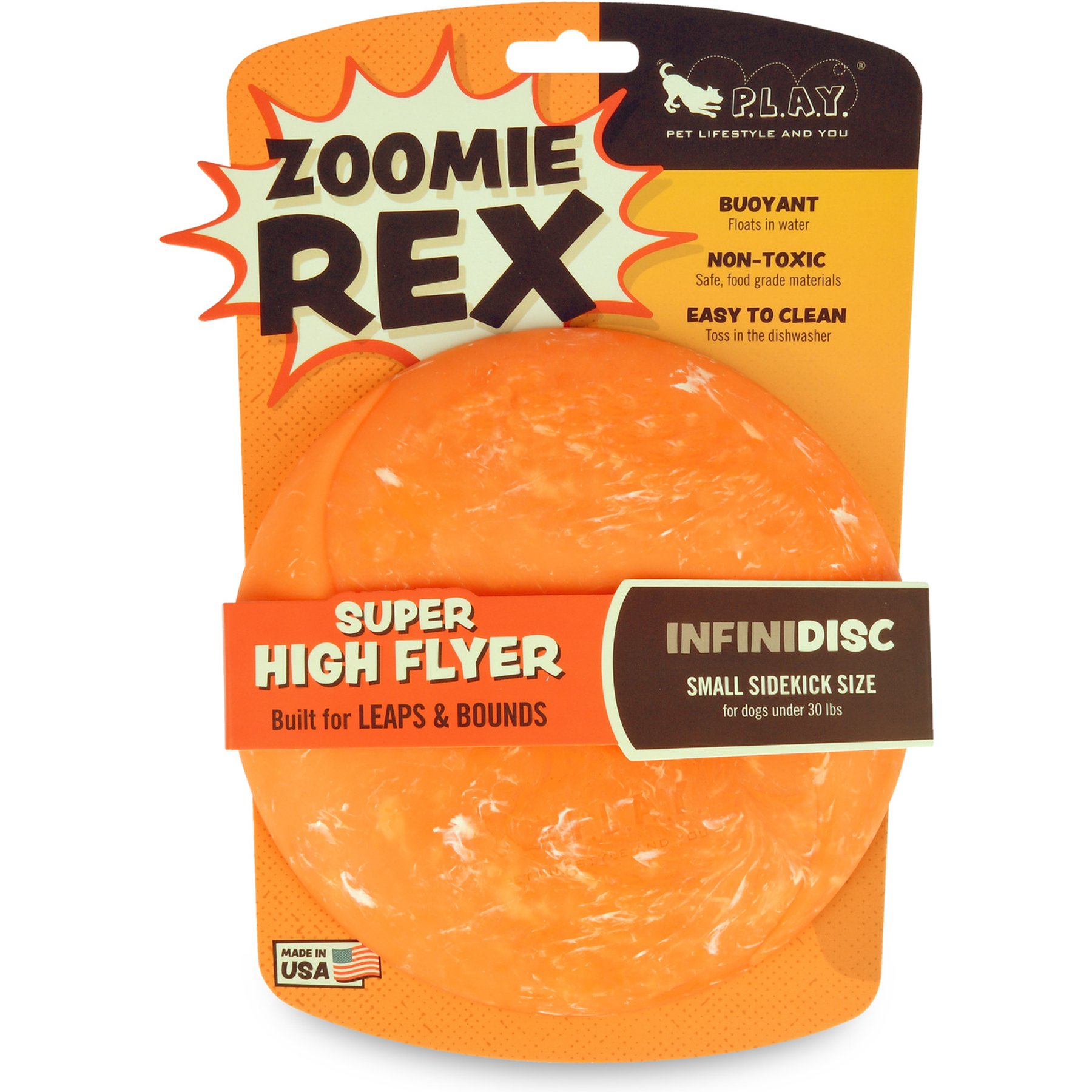 P.L.A.Y. Pet Lifestyle and You Infinidisc Dog Toy, Orange/Multicolor, Large