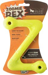 P.L.A.Y. Pet Lifestyle and You ZoomieRex SuperZag Dog Toy, Green/Multicolor, Small