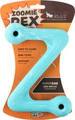 P.L.A.Y. Pet Lifestyle and You ZoomieRex SuperZag Dog Toy, Blue/Multicolor, Large
