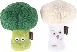 P.L.A.Y. Pet Lifestyle and You Broccoli Squeaky Plush Dog Toy, Multicolor, 2 count
