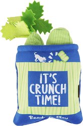 P.L.A.Y. Pet Lifestyle and You Picked Fresh Celery Bag Squeaky Plush Dog Toy, Multicolor