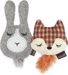 P.L.A.Y. Pet Lifestyle and You Feline Frenzy Forest Friends Fox & Bunny Catnip Plush Cat Toy, Multicolor