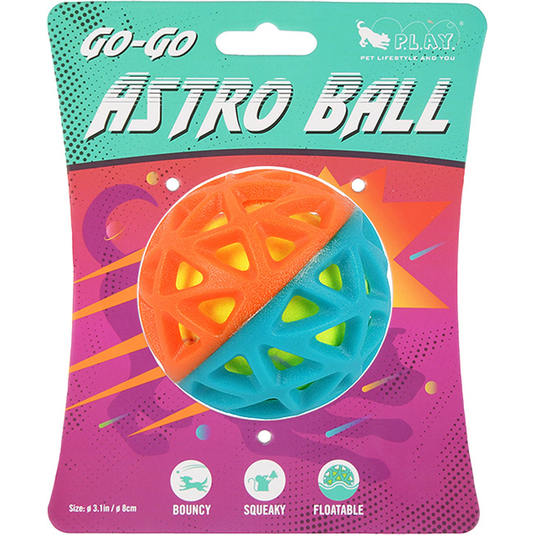 P.L.A.Y. Pet Lifestyle and You GoGo Astroball Flare Dog Toy, Multicolor