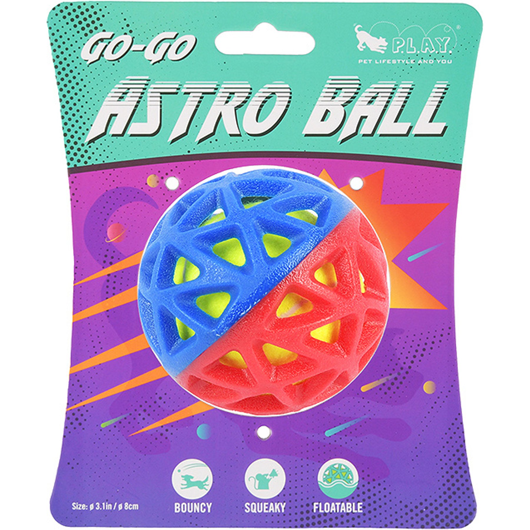 P.L.A.Y. Pet Lifestyle and You GoGo Astroball Lunar Dog Toy, Multicolor