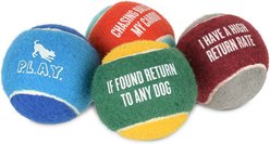 P.L.A.Y. Pet Lifestyle and You Tennis Ball Dog Toy, Multicolor, 4 count