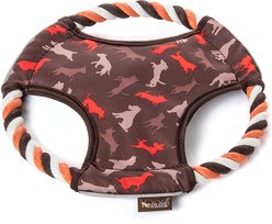 P.L.A.Y. Pet Lifestyle and You Scout & About Flying Disc Dog Toy, Small, Mocha/Multicolor