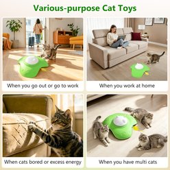 GOYJOY 2 in 1 Interactive Smart Rechargeable Feather Electronic Games & Puzzle Cat Toy with Treat Dispenser & Remote Control, Green slide 2 of 9