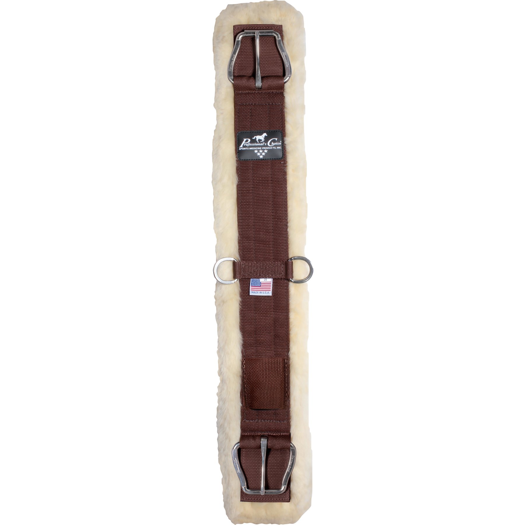 Professional's Choice Shearling Western Horse Cinch, Brown, 32-in