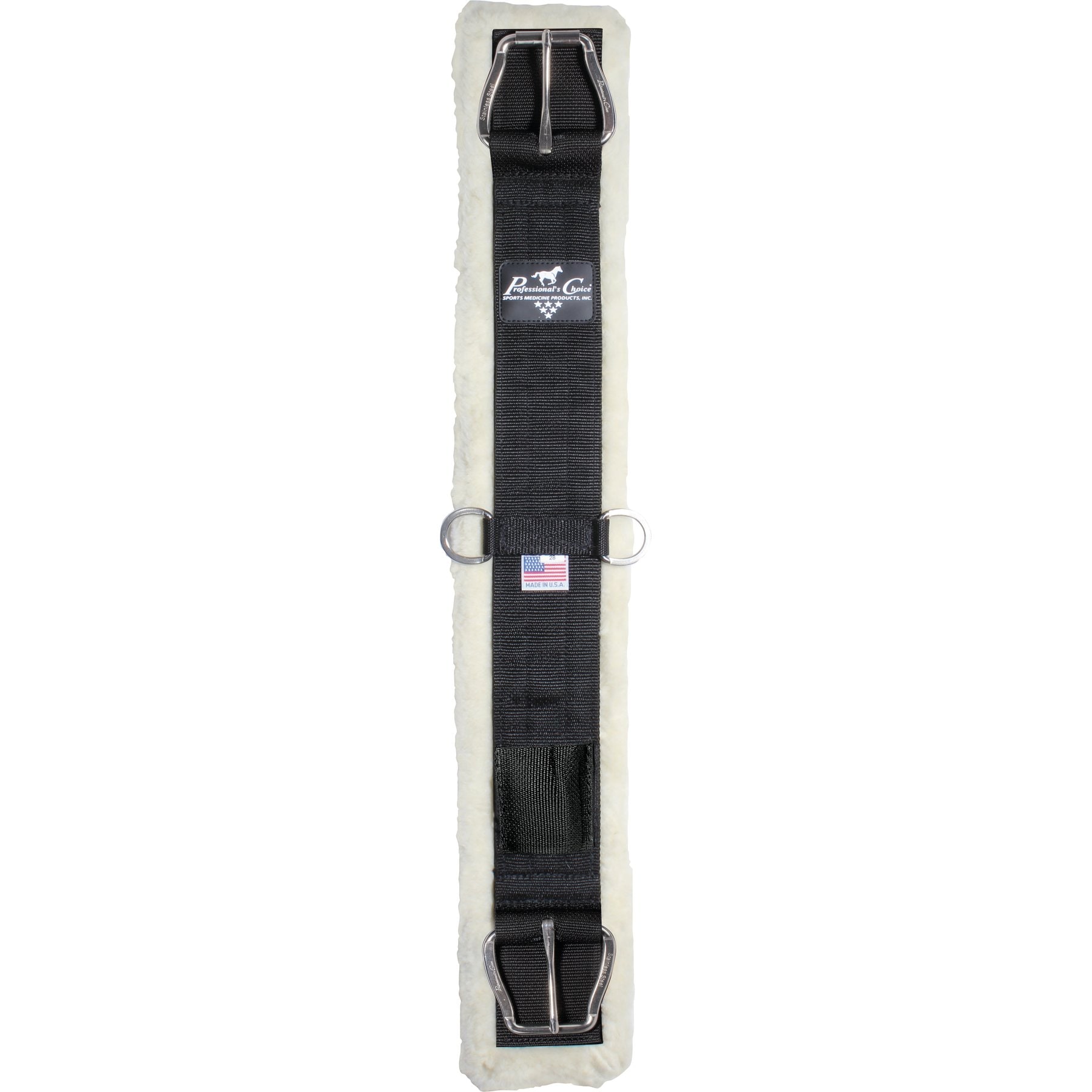 Professional's Choice Merino Wool Western Horse Cinch, Black, 32-in