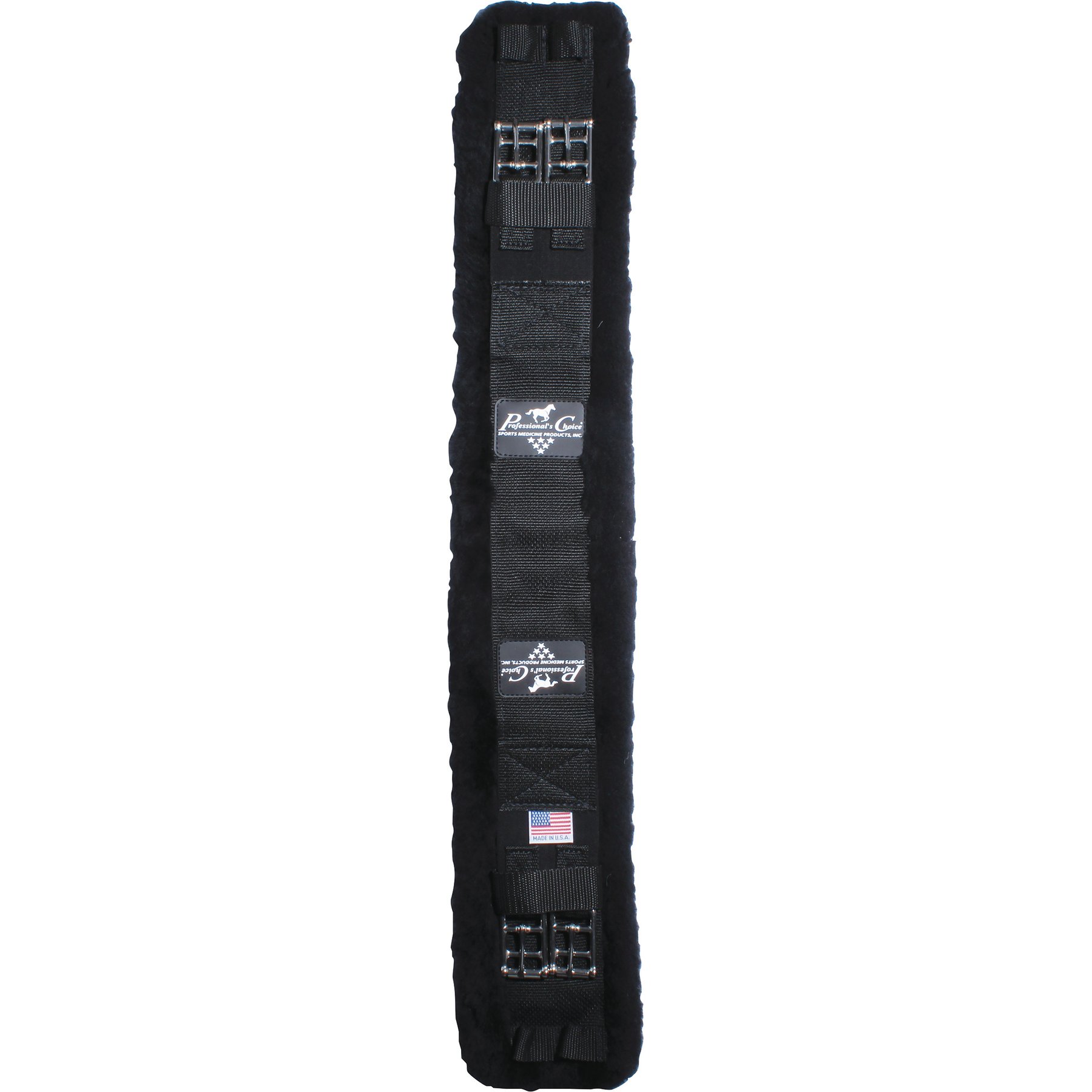 Professional's Choice Shearling Dressage Horse Girth, Black, 28-in