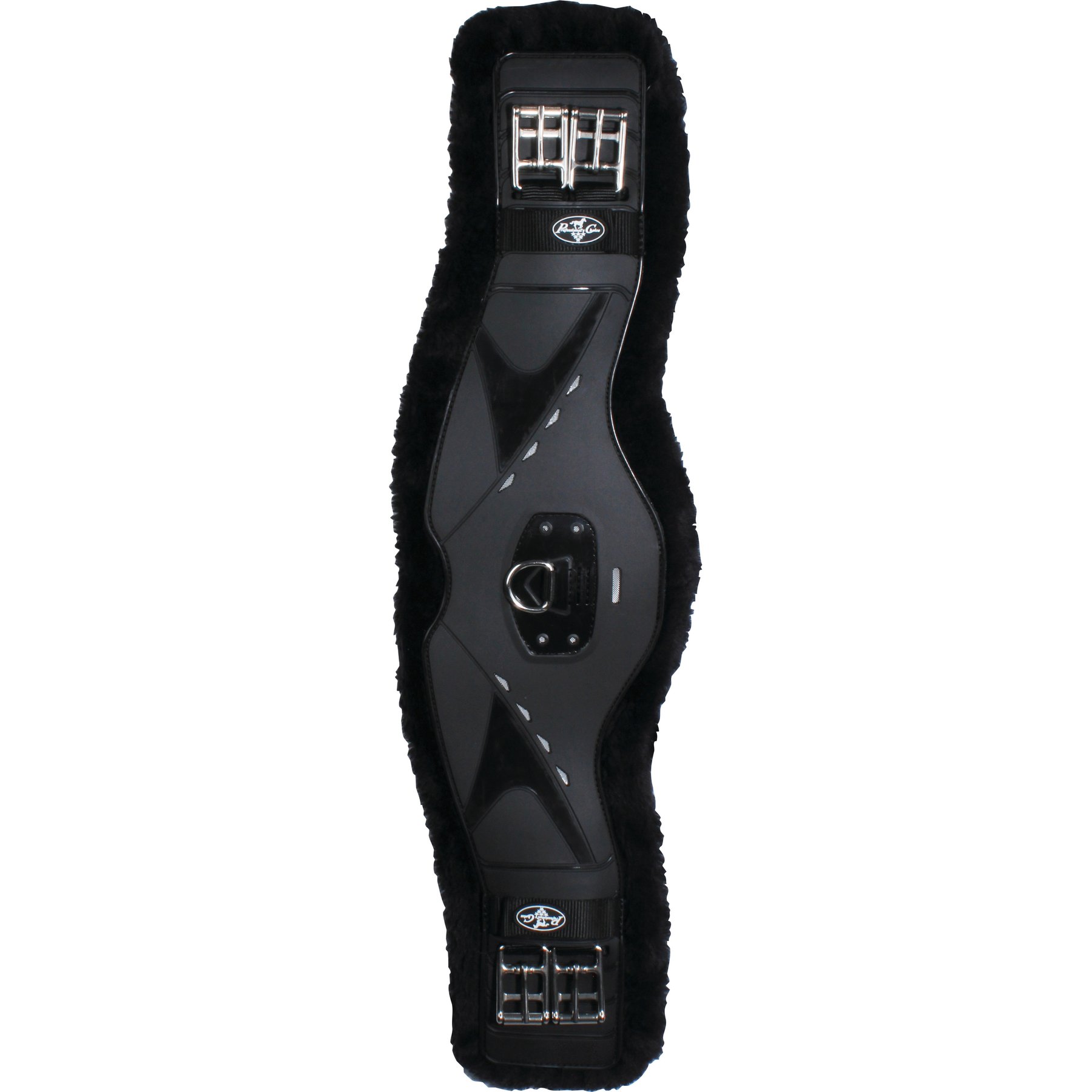 Professional's Choice Contoured Dressage Fleece Horse Girth, Black, 30-in