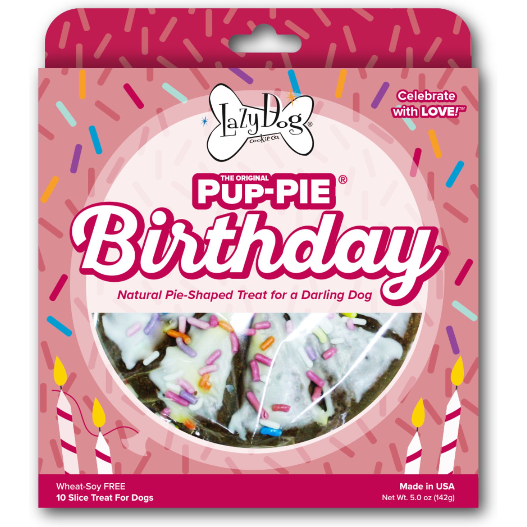 The Lazy Dog Cookie Co. Happy Birthday Pup-PIE Dog Treat, Girl