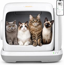 Meowant SC09 Plus Automatic Self-Cleaning Cat Litter Box with Easy Low Entry, Odor-Controlled & App-Enabled, White