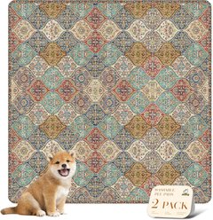 Nunubaby Washable Non-Skid Bottom Dog Pee Pads, Cream/Multi, 48 x 48-in, 2 count slide 1 of 7