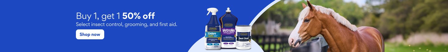 Buy 1, get 1 50% off. Select insect control, grooming, and first aid.