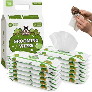 Pogi's Pet Supplies Cleaning & Hydrating Hypoallergenic Dogs & Cats Grooming Wipes, 240 count, Green Tea Leaf