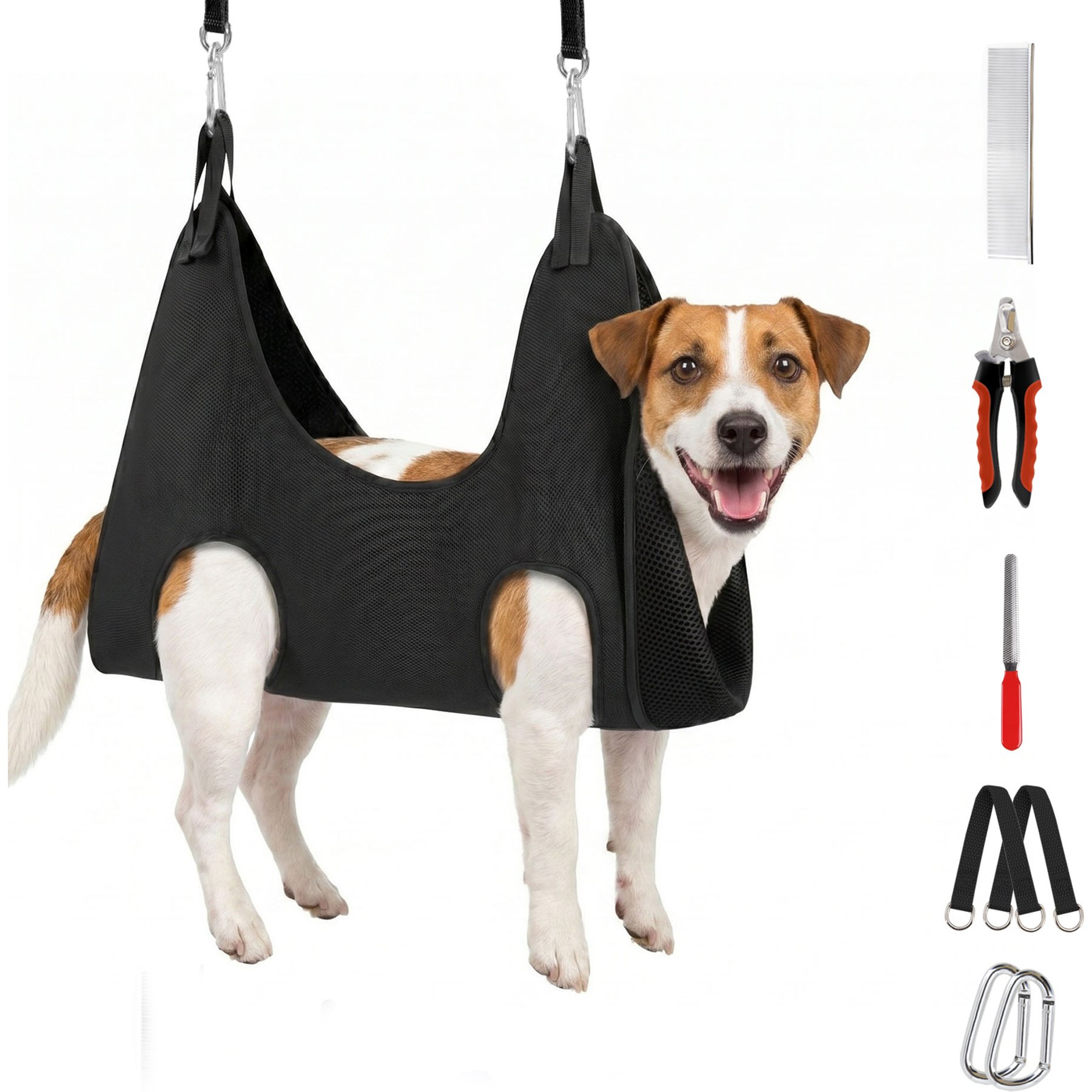 Supet Dog Grooming Hammock for Nail Trimming, Black, Medium