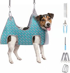 Supet Dog Grooming Hammock for Nail Trimming, Blue, Small