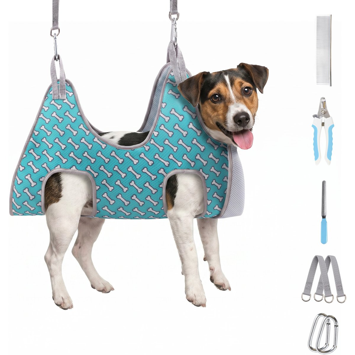 Supet Dog Grooming Hammock for Nail Trimming, Blue, X-Small