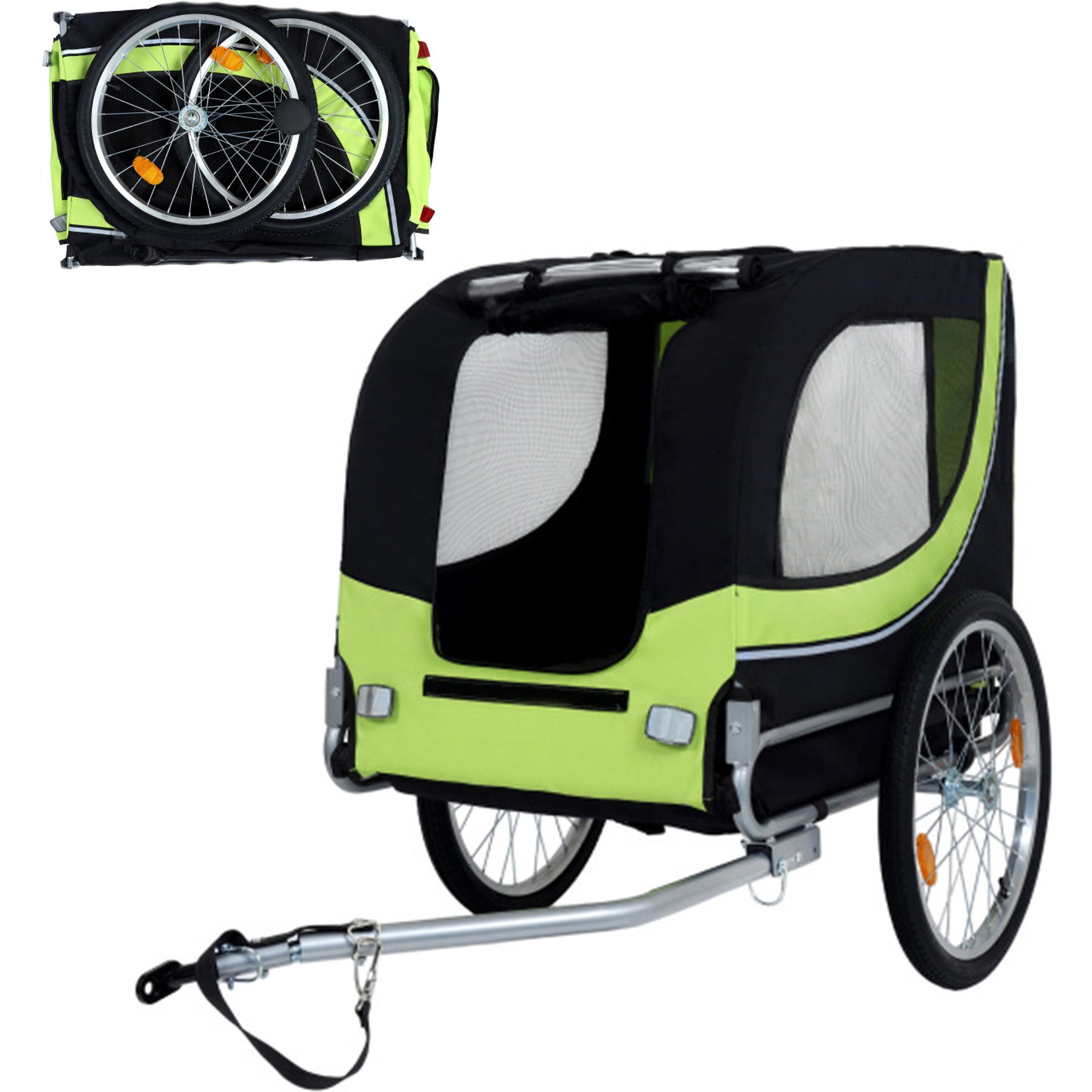 Yafylly All-Terrain Pet Carrier with Durable Steel Frame & Waterproof Rain Cover, Medium, Green/Black