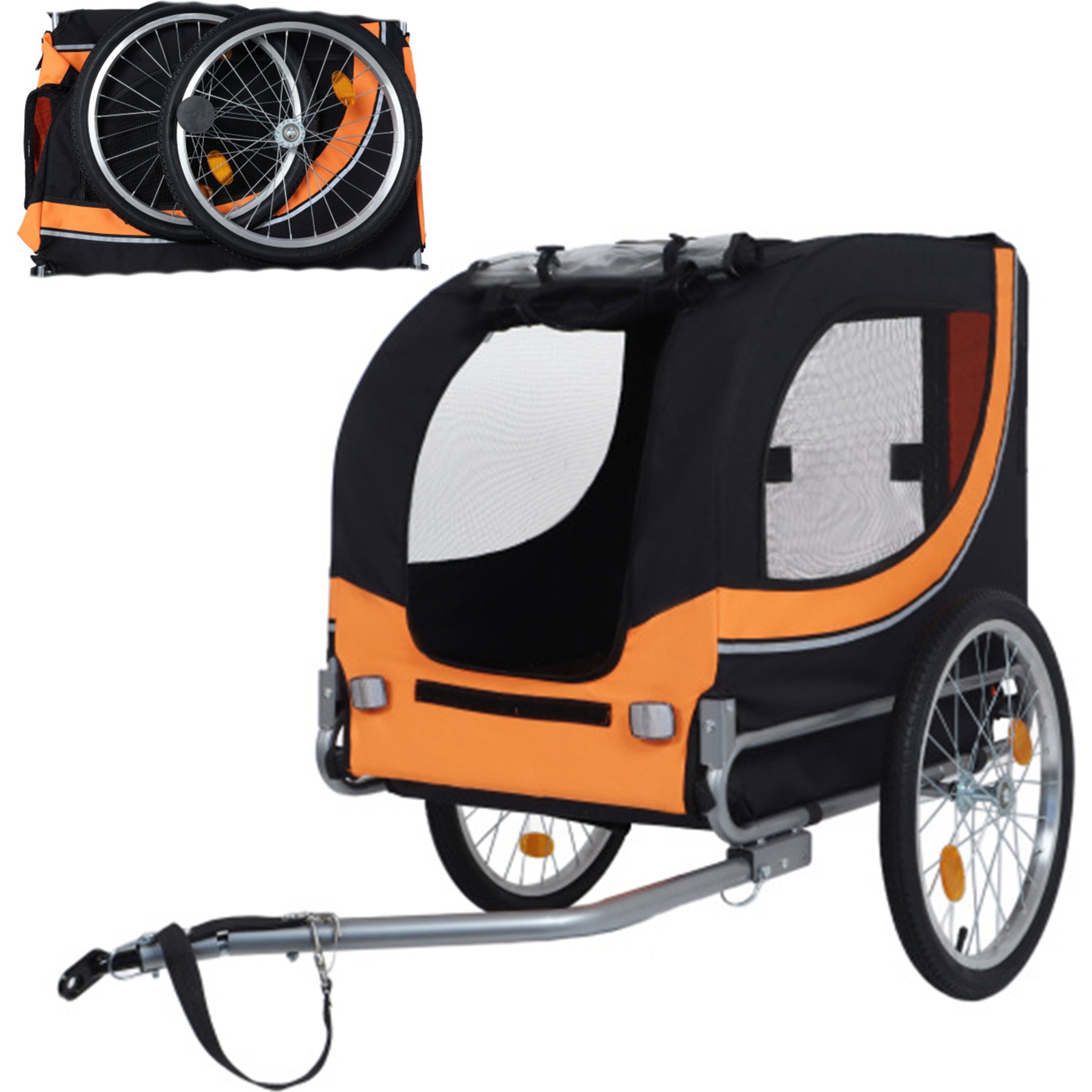 Yafylly All-Terrain Pet Carrier with Durable Steel Frame & Waterproof Rain Cover, Medium, Orange/Black