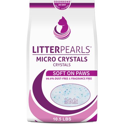Litter Pearls Litter Pearls Micro Crystal Unscented Non-Clumping Crystal Cat Litter, 10.5-lb bag