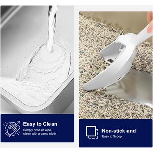 MIXJOY Open-Top Cat Litter box, X-Large, Silver Gray