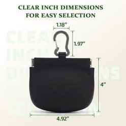 Mora Pets Silicone Dog Treat Pouch with Waist Clip, Black, 4.8 x 4-in slide 2 of 7