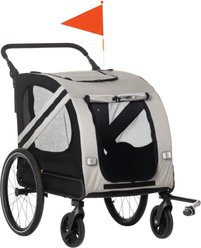 Bencmate Universal Bicycle Carrier Coupler Bike Trailer Dog Pet Stroller, Grey, 55 x 28.5 x 42.5-in