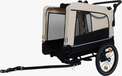 Bencmate 2-in-1 Bike Trailer & Cart Carrier Dog Pet Stroller with Internal Leash, X-Large: 54.53 x 30.31 x 35.04-in, Beige