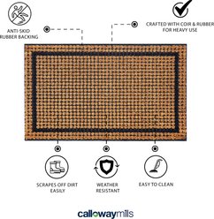 Calloway Mills Rubber Tufted Brush Coir Outdoor Doormat, Tan/Black, 24 x 36-in slide 2 of 4