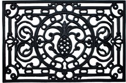 Calloway Mills Pineapple Heritage Rubber Outdoor Doormat, Black, 24 x 36-in