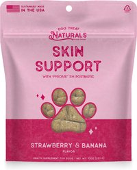 Dog Treat Naturals Skin Support Postbiotic Grain-Free Strawberry & Banana Soft & Chewy Dog Treats, 10-oz bag