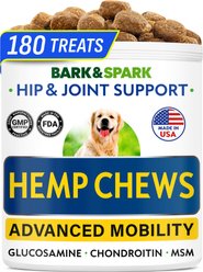 Bark&Spark Hemp Chicken Flavored Soft Chew Hip & Joint Supplement for Dogs, 180 count