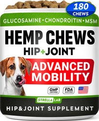 StrellaLab Hemp + Glucosamine Chicken Flavored Soft Chew Hip & Joint Supplement for Dogs, 180 count slide 1 of 9